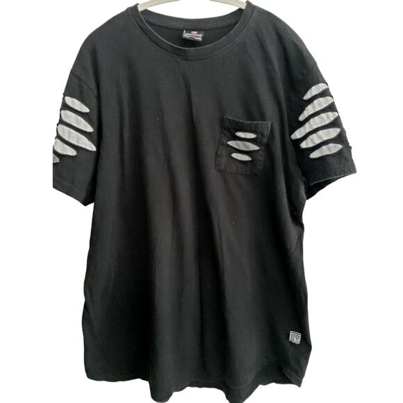 Y2K South Pole XXL THRASHED shirt big cut design on arms grunge goth size Mens - Picture 1 of 7